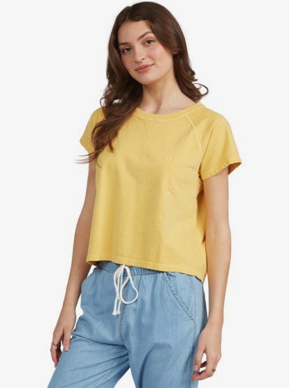 3 Sun Lines Oversized T-Shirt Yellow ARJZT06990 Roxy