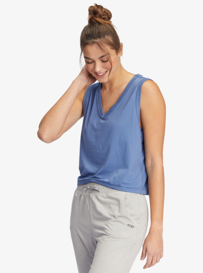 3 Sun Might Shine V-Neck Tank Top Blue ARJZT07276 Roxy