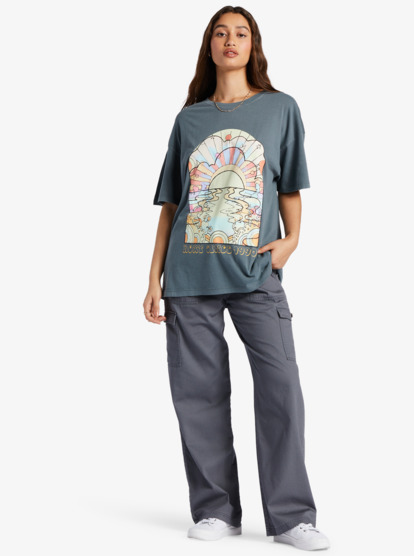 3 On The Hill Oversized Graphic T-Shirt Black ARJZT07511 Roxy