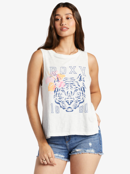 7 Meower Power Sleeveless T-Shirt White ARJZT07537 Roxy