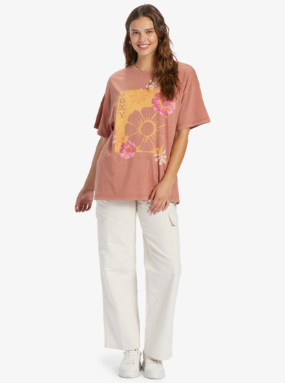 3 Florals Oversized T-shirt Pink ARJZT07586 Roxy