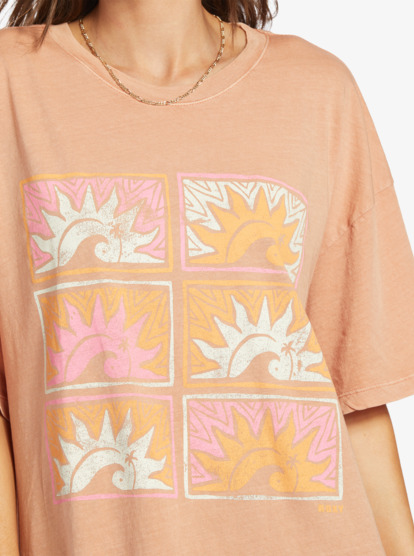 2 Sunny Daze Oversized T-shirt Brown ARJZT07587 Roxy