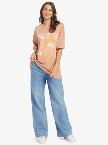 3 Sunny Daze Oversized T-shirt Brown ARJZT07587 Roxy