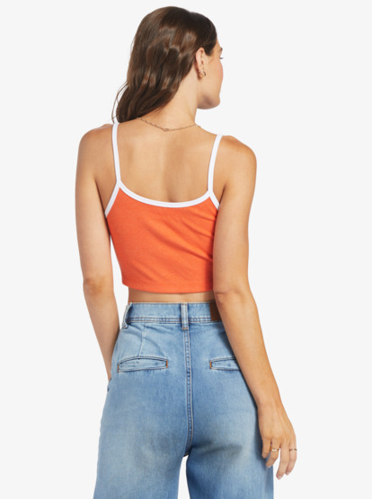 13 Womens Retro Roxy Surf Sleeveless Muscle T-Shirt Orange ARJZT07710 Roxy