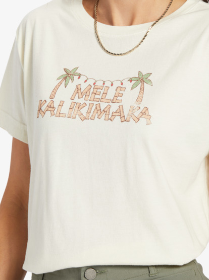 2 Mele Tiki Boyfriend T-Shirt White ARJZT07726 Roxy