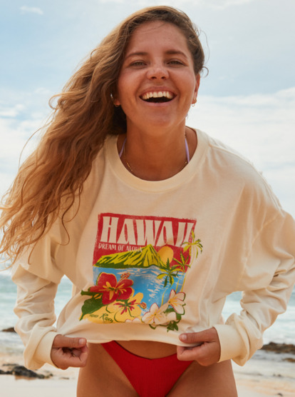 0 Hawaiian Vacay Olsc T-Shirt White ARJZT07734 Roxy