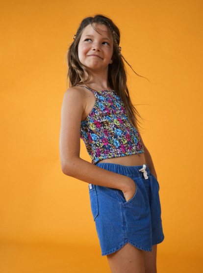 5 Genial Moment - Beach Shorts for Girls 4-16 Blue ERGDS03083 Roxy