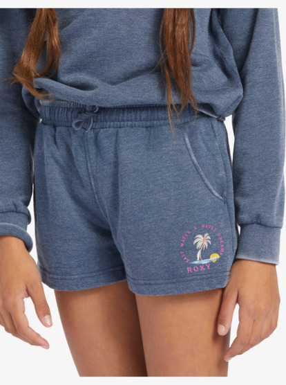 2 Girl's 4-16 Distance And Time A Sweat Shorts Blue ERGFB03296 Roxy