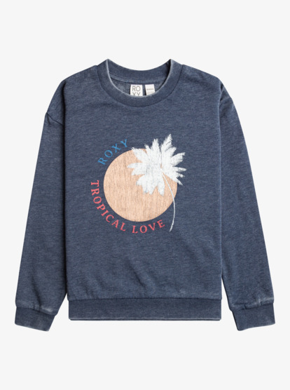 0 Girl's 4-16 Music And Me A Crew Neck Sweatshirt Blue ERGFT03823 Roxy