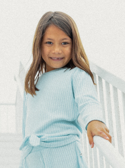 0 Girl's 4-16 Rewrite The Story Long Sleeve Knit Top Blue ERGKT03186 Roxy