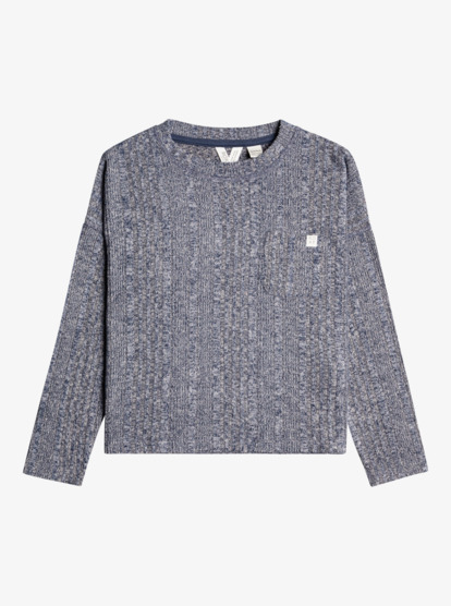 4 Girl's 4-16 Talking To The River Long Sleeve Knit Top Blue ERGKT03210 Roxy