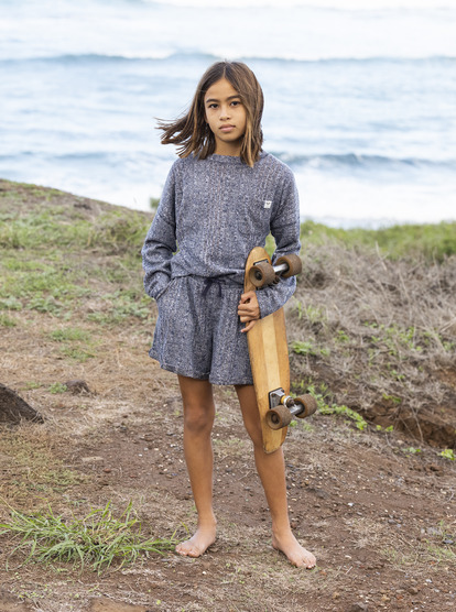 3 Girl's 4-16 Talking To The River Long Sleeve Knit Top Blue ERGKT03210 Roxy