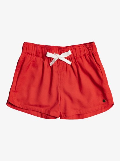 0 Girl's 4-16 Una Mattina Elastic Waist Shorts Red ERGNS03088 Roxy