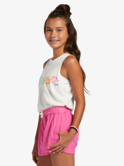 3 Girl's 4-16 Una Mattina Elastic Waist Shorts Pink ERGNS03088 Roxy