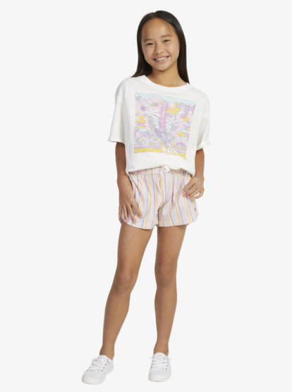 4 Girls 4-16 Una Mattina Linen Shorts Purple ERGNS03157 Roxy