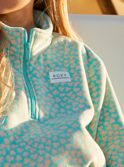 1 Electric Feel - Half-Zip Fleece for Girls 4-16 Bleu ERGPF03060 Roxy