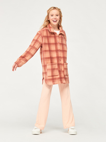 6 Ocean Quiet - Long Plaid Fleece for Girls 4-16 Rose ERGPF03061 Roxy