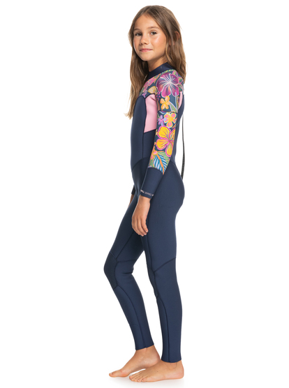 10 Girls 8-16 3/2mm Swell Series Back Zip Wetsuit Blue ERGW103055 Roxy