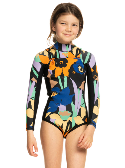 0 Girl's 8-16 1.5mm Current Of Cool Long Sleeve Springsuit Black ERGW403026 Roxy