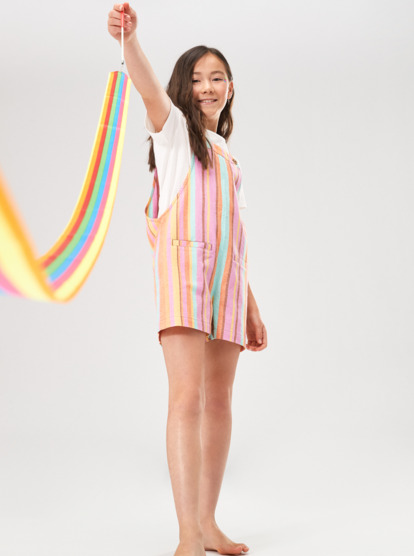 1 Girls 4-16 More Than I Can Say Linen Playsuit Brown ERGWD03229 Roxy