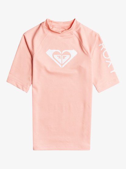 0 Girl's 7-16 Whole Hearted Short Sleeve Rashguard Black ERGWR03206 Roxy