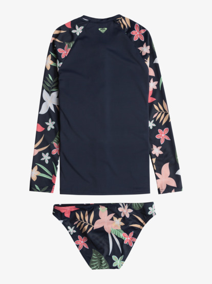 1 Girl's 7-16 Vacay Life UPF 50 Long Sleeve Zipped Rashguard Set Blue ERGWR03335 Roxy