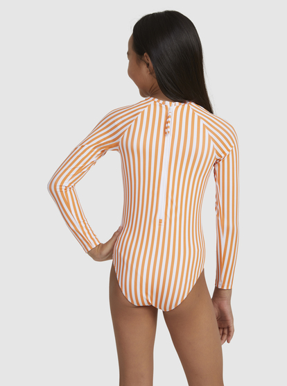 2 Girls 6-16 Above The Limits Long Sleeve One-Piece Rashguard Orange ERGWR03357 Roxy
