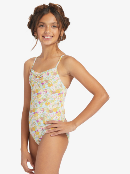 7 Girls 7-16 Nostalgic Seaside Long Sleeve One-Piece Rashguard Green ERGWR03364 Roxy