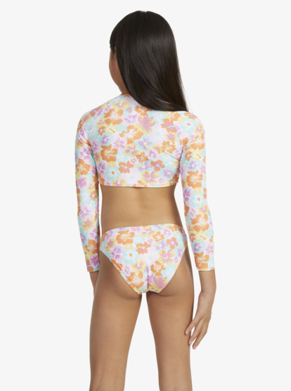 2 Girls 7-16 Floraya Long Sleeve Two-Piece Rashguard Set Orange ERGWR03375 Roxy