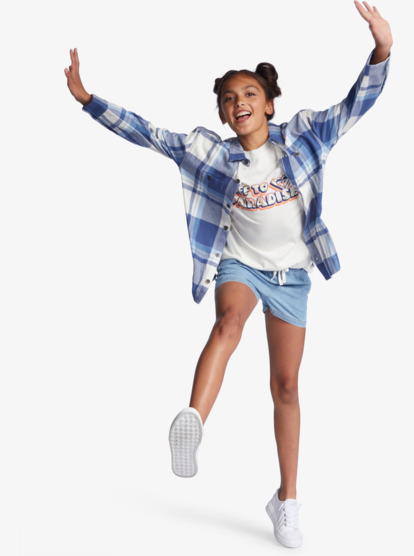7 Girl's 4-16 Unless Its With You Long Sleeve Shirt White ERGWT03105 Roxy