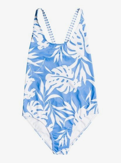 0 Girl's 7-16 Flowers Addict One-Piece Swimsuit Blue ERGX103125 Roxy