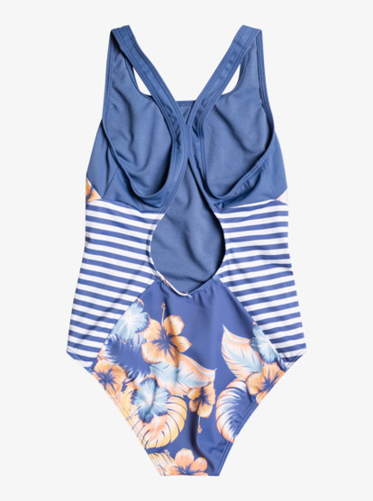 1 Girl's 7-16 Swim Good Time Printed One-Piece Swimsuit Blue ERGX103141 Roxy