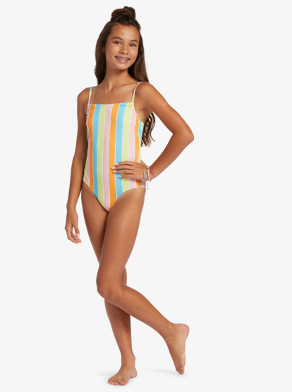 12 Girl's 4-16 Last In Paradise One-Piece Swimsuit For Girls Blue ERGX103158 Roxy