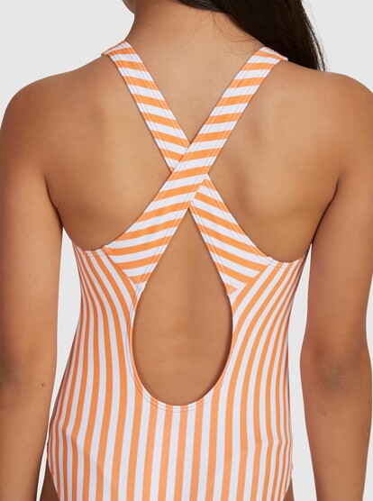 4 Girls 6-16 Above The Limits One-Piece Swimsuit Orange ERGX103162 Roxy