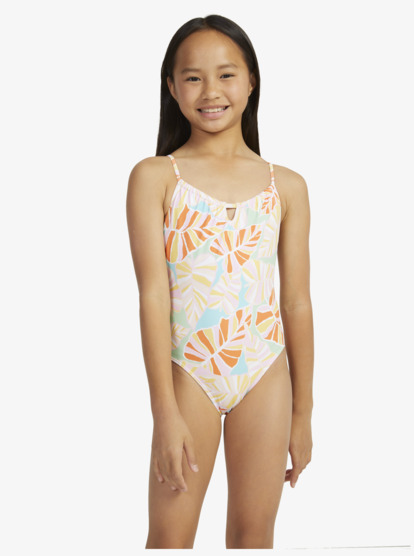 0 Girls 6-16 Jungle Mirage High Leg One-Piece Swimsuit Green ERGX103173 Roxy