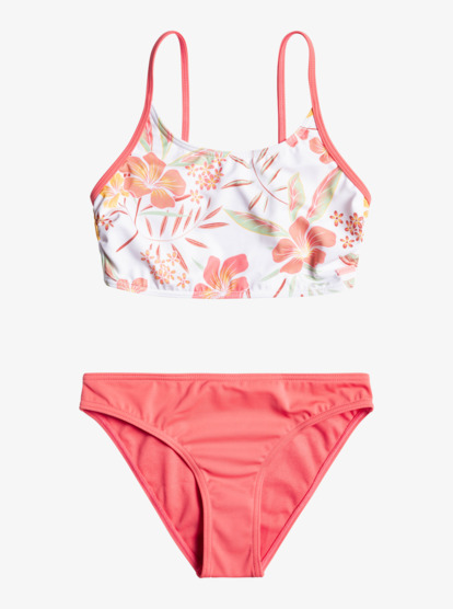 0 Girl's 7-16 Life Enjoyers Crop Top Bikini Set White ERGX203454 Roxy