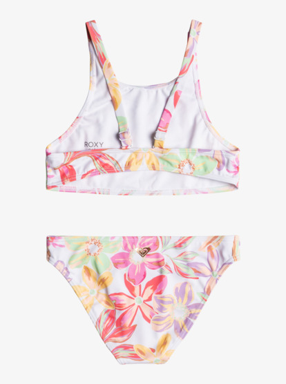 1 Girl's 7-16 Tropical Time Crop Two Piece Bikini Set White ERGX203489 Roxy