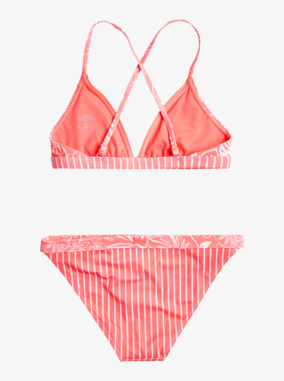 1 Girl's 7-16 Vacay Life Athletic Two Piece Bikini Set Pink ERGX203498 Roxy