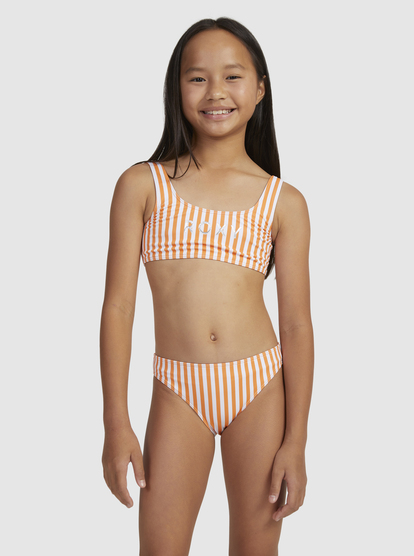 0 Girls 6-16 Above The Limits Two Piece Bralette Bikini Set Orange ERGX203518 Roxy