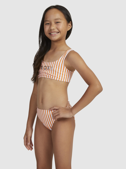 3 Girls 6-16 Above The Limits Two Piece Bralette Bikini Set Orange ERGX203518 Roxy