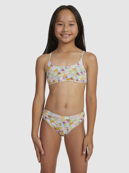 2 Girls 7-16 Nostalgic Seaside Two Piece Bralette Bikini Set Green ERGX203526 Roxy