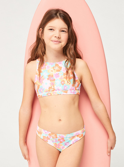 0 Girl's 7-16 Reversible Floraya Crop Top Set Bikini Set Orange ERGX203533 Roxy