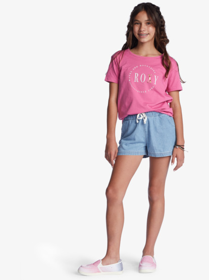 2 Girl's 4-16 Day And Night Short Sleeve T-Shirt Pink ERGZT03846 Roxy