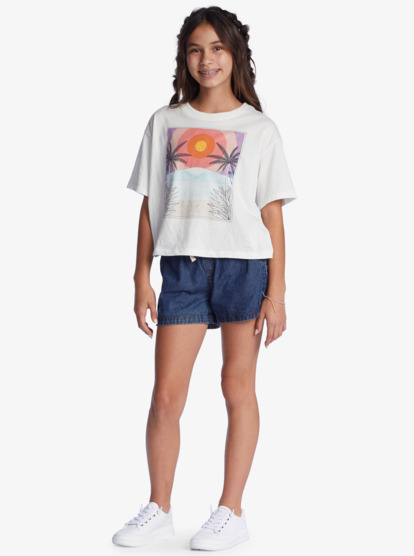 5 Girl's 4-16 Sun For All Seasons T-Shirt White ERGZT03913 Roxy