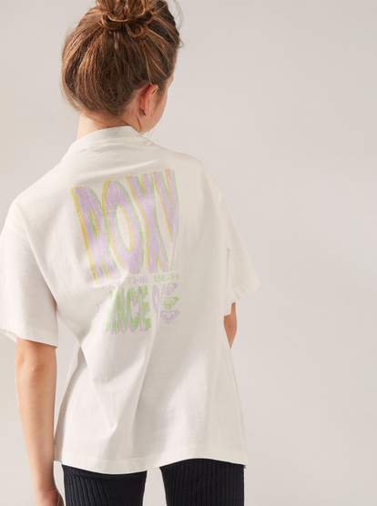 3 Gone To California - Oversized T-shirt voor Meisjes 10-16 White ERGZT03958 Roxy
