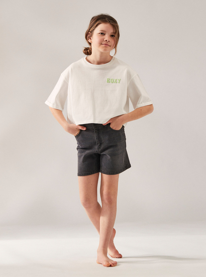 6 Call You Mine - Boxy Oversized T-Shirt for Girls 4-16 White ERGZT03972 Roxy