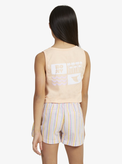 2 Girls 4-16 Happier Than Ever Sleeveless Muscle T-Shirt Pink ERGZT04023 Roxy