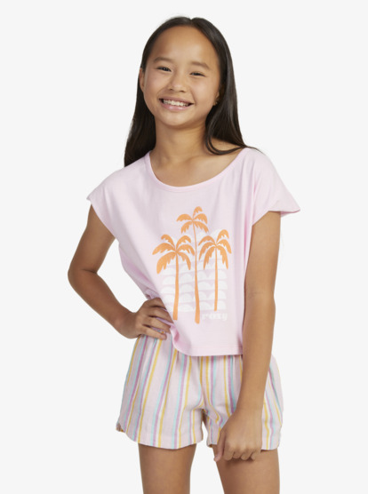 0 Girls 4-16 Cooler Than You Cropped T-Shirt Pink ERGZT04024 Roxy