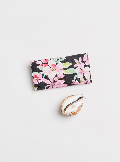 0 Womens Hazy Daze Tri-Fold Wallet Black ERJAA04242 Roxy