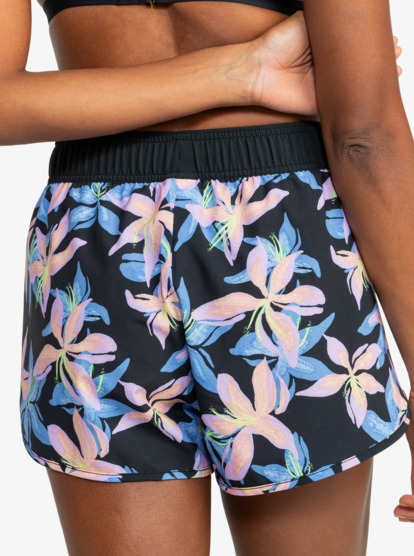 4 Womens New Active Swim Shorts Black ERJBS03278 Roxy